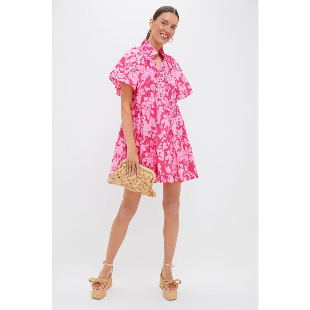 HYACINTH HOUSE Pink Textured Floral Thea Mini Dress Size XL NWT - Picture 7 of 8